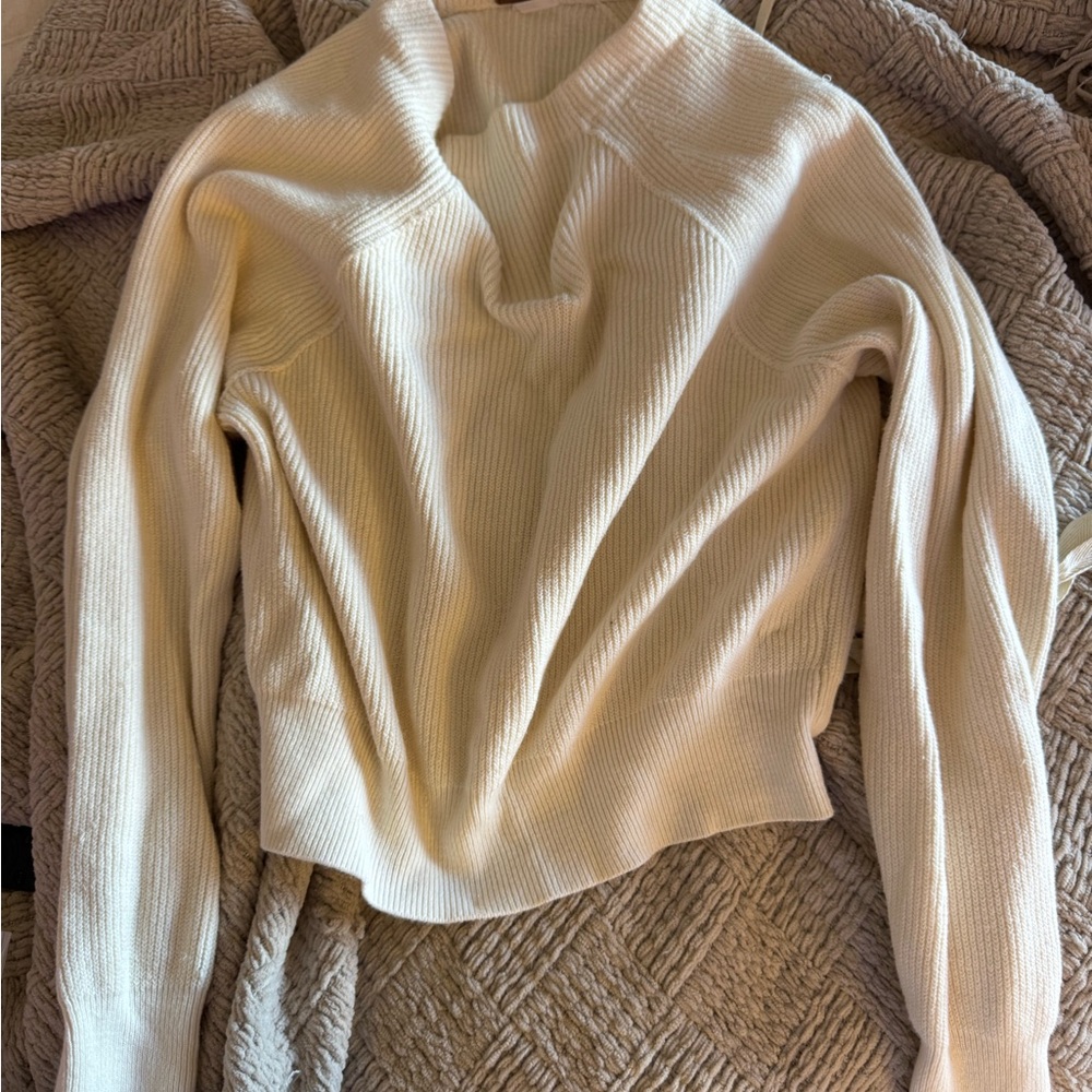 Free People Cream Cowl Neck Sweater